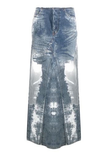 Diesel semi-sheer panels denim maxi skirt - Blau