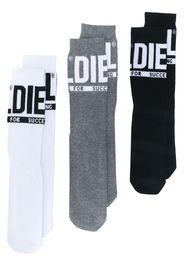 Diesel 3er-Pack Socken mit Logo - Schwarz