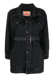 Diesel belted-waist denim jacket - Schwarz