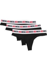 Diesel pack-of-three logo-waistband thongs - Schwarz