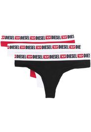 Diesel logo-tape three-pack thong - Weiß