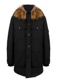 Diesel faux-fur trimmed hooded parka - Schwarz