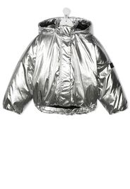 Diesel Kids Jovet Bomberjacke im Metallic-Look - Silber