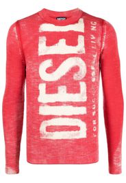 Diesel logo-print crew-neck jumper - Rot