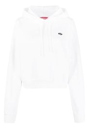 Diesel logo-patch cotton hoodie - Weiß