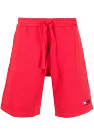 Diesel logo-embroidery cotton track shorts - Rot