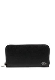 Diesel logo-plaque zip-fastening wallet - Schwarz