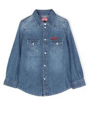 Diesel Kids Ceko Jeanshemd mit Logo-Stickerei - Blau