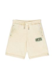 Diesel Kids logo-print track shorts - Gelb