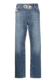 Diesel logo-plaque straight-leg jeans - Blau