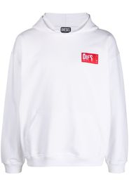 Diesel logo-patch long sleeves hoodie - Weiß