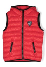 Diesel Kids Jkop logo-patch quilted gilet - Rot