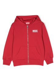 Diesel Kids Kapuzenjacke mit Logo-Print - Rot