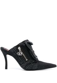 Diesel high-heel denim mules - Schwarz