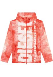 Diesel watercolour-effect hooded windbreaker - Rot