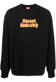 Diesel logo-stamp crew-neck sweatshirt - Schwarz