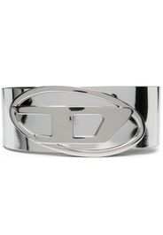 Diesel logo-buckle wide belt - Silber