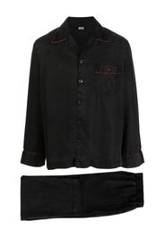 Diesel logo-embroidered denim loungewear set - Schwarz