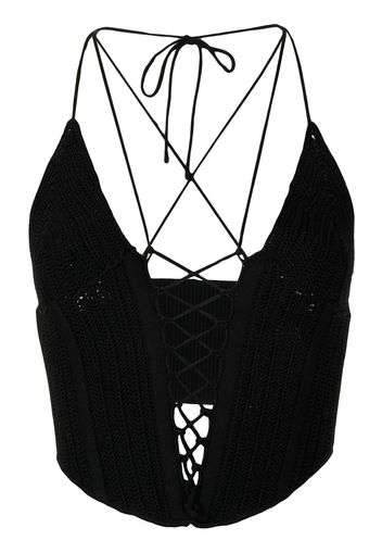 Dion Lee crochet cropped top - Schwarz