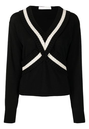 Dion Lee two-tone V-neck jumper - Schwarz