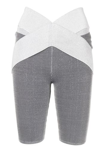 Dion Lee Gestreifte Biker-Shorts - Grau