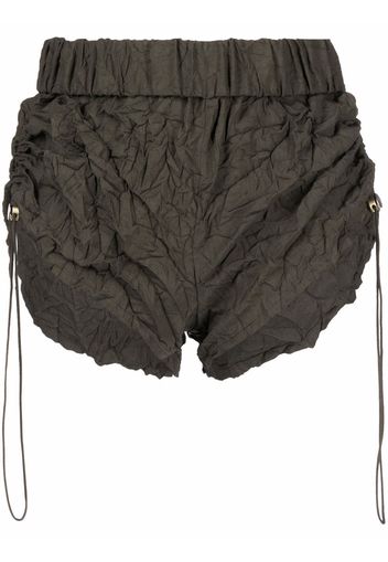 Dion Lee crinkled-effect short shorts - Grün