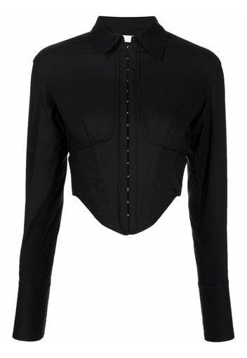 Dion Lee Undercorset cropped long-sleeve shirt - Schwarz