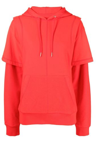 Dion Lee layered drawstring hoodie - Rot