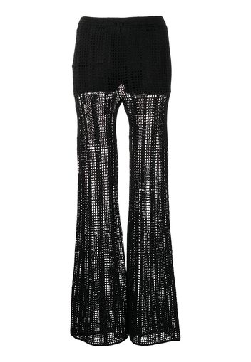 Dion Lee crochet-knit flared trousers - Gelb