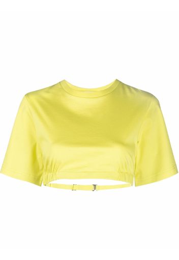 Dion Lee short-sleeve cropped T-shirt - Gelb