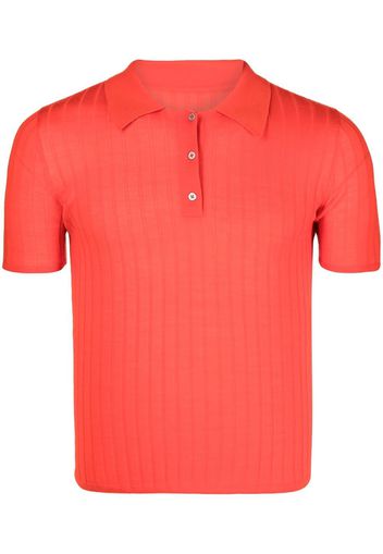 Dion Lee ribbed-detail polo shirt - Rot