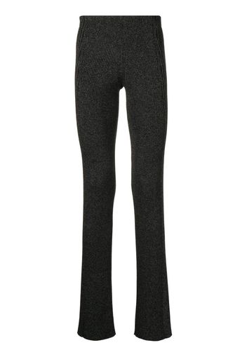 Dion Lee marl-knit ribbed flared trousers - Schwarz