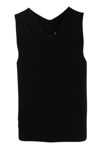 Dion Lee ribbed-knit cut-out vest - Schwarz