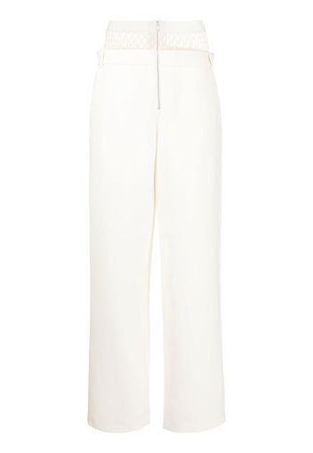 Dion Lee fishnet panel straight-leg trousers - Weiß