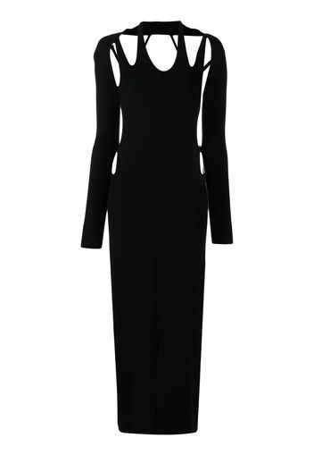 DION LEE cut out-detail knitted midi dress - Schwarz