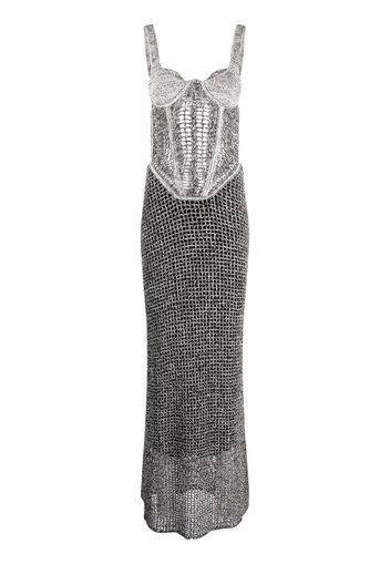 Dion Lee boucle-knit corset top maxi dress - Schwarz