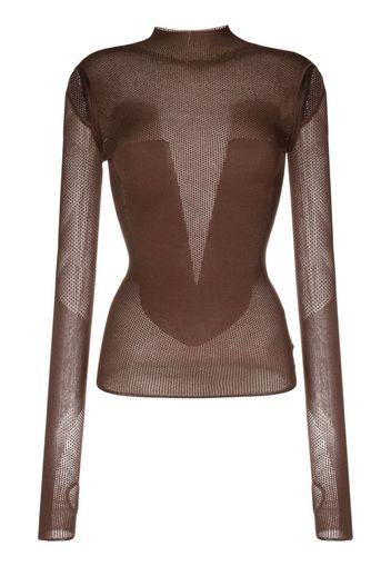 Dion Lee cut out-detail knitted top - Braun