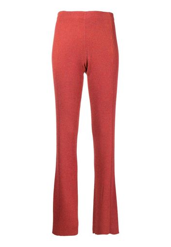 Dion Lee ribbed-knit flared trousers - Rot