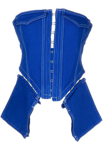 Dion Lee pocket denim corset - Blau