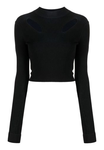 Dion Lee cut out-detail cropped knitted top - Schwarz