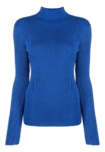 Dion Lee ribbed-knit long-sleeved jumper - Blau