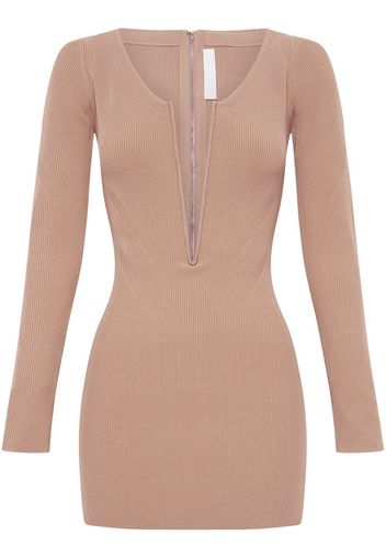 Dion Lee Angled ribbed-knit dress - Nude