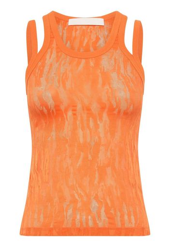 Dion Lee patterned-jacquard lace tank top - Orange