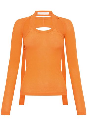 Dion Lee Modular long-sleeve layered top - Orange