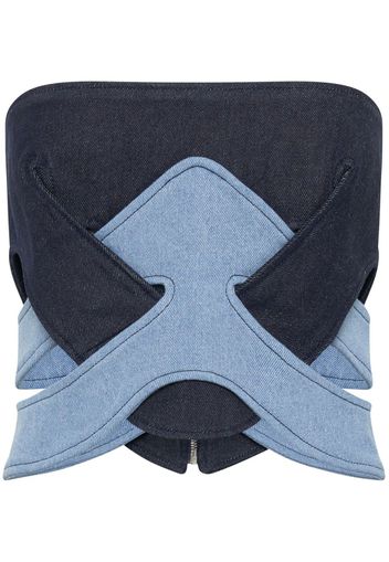 Dion Lee darted denim corset - Blau