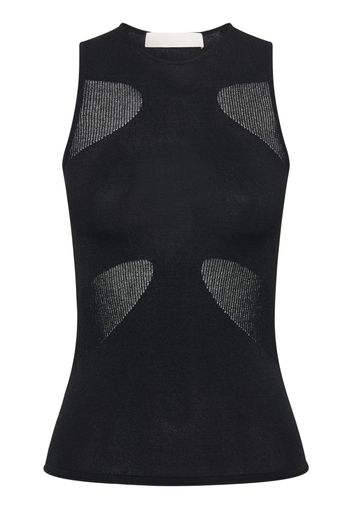 Dion Lee translucent-design sleeveless tank top - BLACK