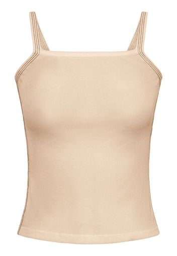 Dion Lee contrast-stitching scoop-neck top - Nude