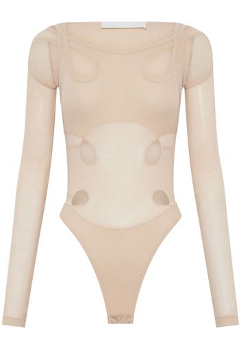 Dion Lee cut-out detail long-sleeve bodysuit - Nude