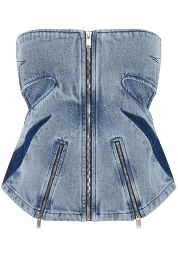 Dion Lee darted denim corset - Blau