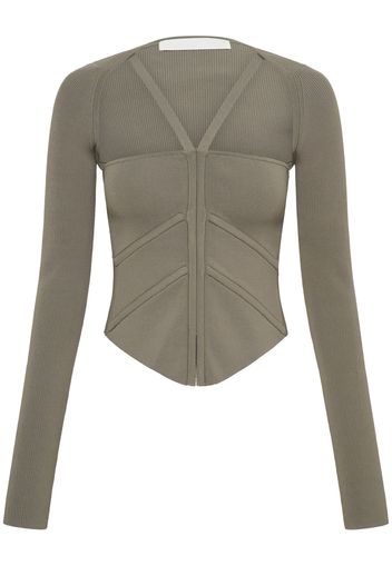 Dion Lee square-neck corset-style top - SLATE